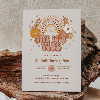 Groovy 5. Geburtstag Einladung