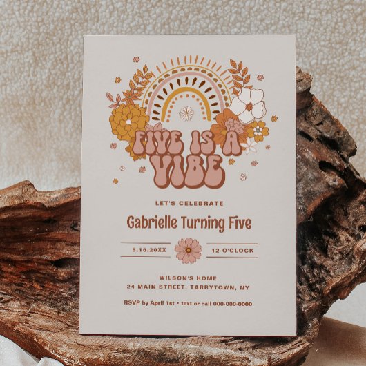 Groovy 5. Geburtstag Einladung