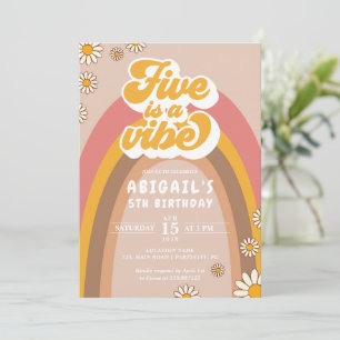 Groovy 5. Geburtstag Hippie Einladung