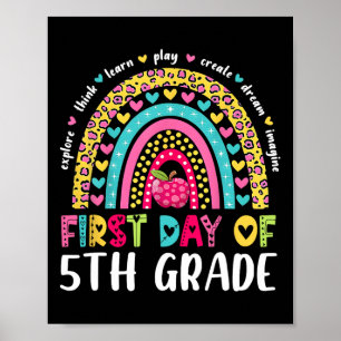 Groovy 5. Klasse zurück zur Schule ersten Tag des Poster