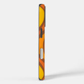 Groovy 60er 70er Abstrakt Wavy Lines Orange Brown Case-Mate iPhone Hülle (Rückseite / Rechts)