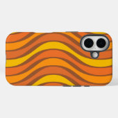 Groovy 60er 70er Abstrakt Wavy Lines Orange Brown Case-Mate iPhone Hülle (Rückseite (Horizontal))