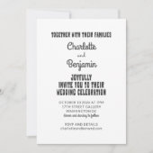 Groovy 60er 70er Black Retro Typografy Wedding Einladung (Vorderseite)