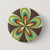 Groovy 60er 70er Hippie Blume Brown Retro Daisy Button (Vorderseite)