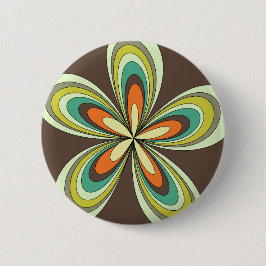 Groovy 60er 70er Hippie Blume Brown Retro Daisy Button