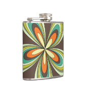 Groovy 60er 70er Hippie Blume Brown Retro Daisy Flachmann (Rechts)