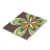 Groovy 60er 70er Hippie Blume Brown Retro Daisy Fliese (Seite)