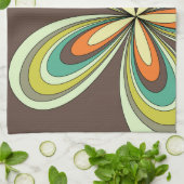 Groovy 60er 70er Hippie Blume Brown Retro Daisy Küchentuch (Gefaltet)