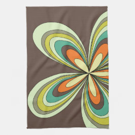 Groovy 60er 70er Hippie Blume Brown Retro Daisy Küchentuch