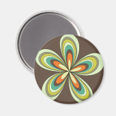 Groovy 60er 70er Hippie Blume Brown Retro Daisy Magnet (Vorderseite/Rückseite)