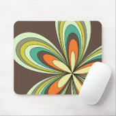 Groovy 60er 70er Hippie Blume Brown Retro Daisy Mousepad (Mit Mouse)