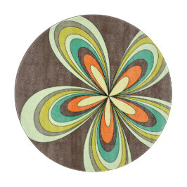 Groovy 60er 70er Hippie Blume Brown Retro Daisy Schneidebrett