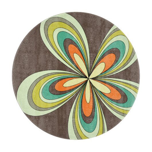 Groovy 60er 70er Hippie Blume Brown Retro Daisy Schneidebrett (Vorderseite)