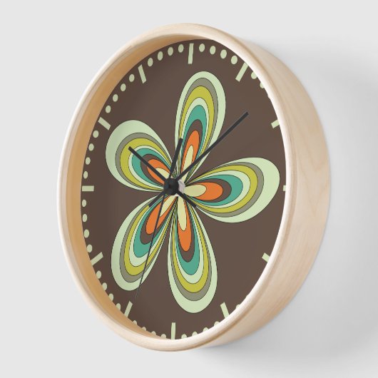 Groovy 60er 70er Hippie Blume Brown Retro Daisy Uhr (Winkel)