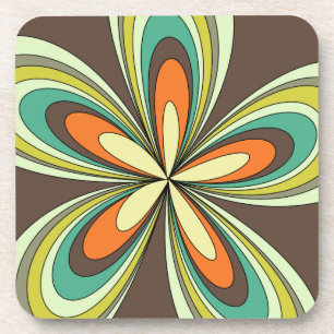 Groovy 60er 70er Hippie Blume Brown Retro Daisy Untersetzer