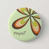Groovy 60er 70er Hippie Blume Limon Retro Daisy Na Button (Vorderseite)