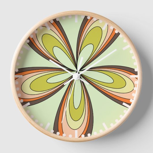 Groovy 60er 70er Hippie Blume Limon Retro Daisy Uhr (Vorderseite)