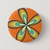 Groovy 60er 70er Hippie Blume Orange Retro Daisy Button (Vorderseite)