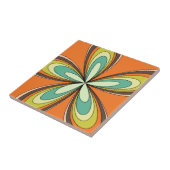 Groovy 60er 70er Hippie Blume Orange Retro Daisy Fliese (Seite)