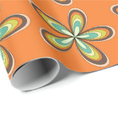 Groovy 60er 70er Hippie Blume Orange Retro Daisy Geschenkpapier (Rolleneckpunkt)