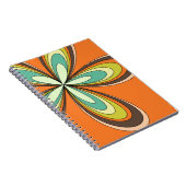 Groovy 60er 70er Hippie Blume Orange Retro Daisy Notizblock (Rechte Seite)