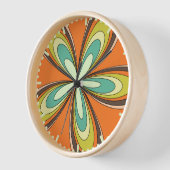 Groovy 60er 70er Hippie Blume Orange Retro Daisy Uhr (Winkel)