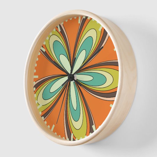 Groovy 60er 70er Hippie Blume Orange Retro Daisy Uhr (Winkel)