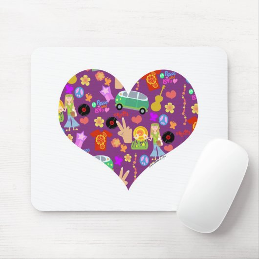 Groovy 60er lila Liebe Mousepad (Mit Mouse)