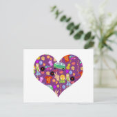 Groovy 60er Lila Liebe Postkarte (Stehend Vorderseite)