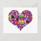 Groovy 60er Lila Liebe Postkarte (Vorderseite)