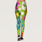 Groovy 60er Retro MOD Colorful Hippie Daisy Blume Leggings (Rückseite)