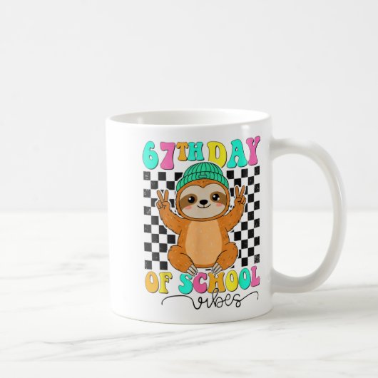 Groovy 67 Days Of School Funny 67 Students Peace S Kaffeetasse (Rechts)