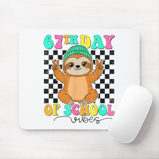 Groovy 67 Days Of School Funny 67 Students Peace S Mousepad (Mit Mouse)