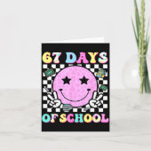 Groovy 67 Days Of School Smile Face Teacher Kids W Karte (Vorderseite)