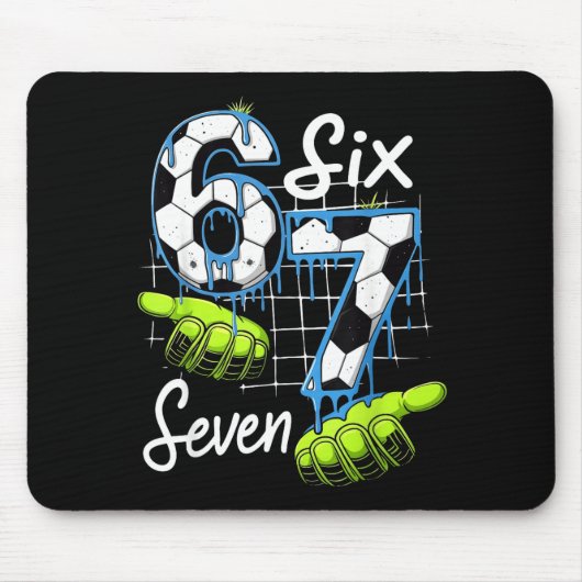 Groovy 67 Fußballplatz Six Seven Lustiges Meme Dri Mousepad (Vorne)