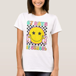 Groovy 67 Schultage Smiley Gesicht Lehrer Kinder W T-Shirt