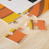 Groovy 70er Autumn Orange Brown Custom Foto Puzzle (Seite)