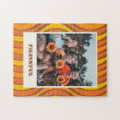 Groovy 70er Autumn Orange Brown Custom Foto Puzzle (Horizontal)