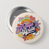 Groovy 70er Bachelorette Boogie Bride ID929 Button (Vorne & Hinten)
