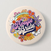 Groovy 70er Bachelorette Boogie Bride ID929 Button (Vorderseite)