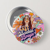 Groovy 70er Bachelorette Last Bachin' Boogie ID929 Button (Vorne & Hinten)
