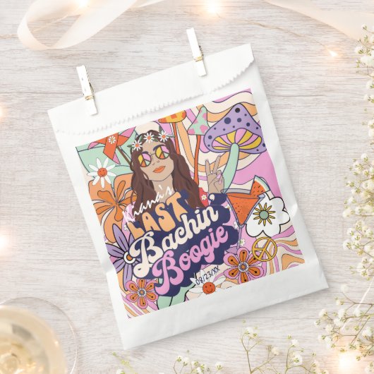 Groovy 70er Bachelorette Last Bachin' Boogie ID929 Geschenktütchen (Ausgeschnitten)