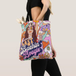 Groovy 70er Bachelorette Last Bachin' Boogie ID929 Tasche<br><div class="desc">Fügen Sie Ihrem Bachelorette einen kleinen Blume-Power mit diesem feinen Tote-Tasche-Design hinzu. Mit diesem farbenfrohen Design im grafischen Stil der Hippie-Ära des 60ers und 70ers können Sie Ruhe und ein gutes Ambiente genießen. Mit kühnen und bunten Designelementen und einem auffälligen Schriftart kündigt es den "Last Bachin' Boogie" für die Braut...</div>