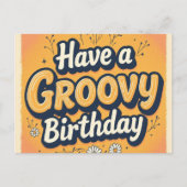 Groovy 70er Birthday Card Postkarte (Vorderseite)