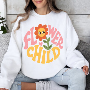 Groovy 70er Blume Kind Vintager Hippie Sweatshirt