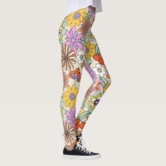 Groovy 70er Blume Power ID929 Leggings (Rechts)
