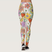 Groovy 70er Blume Power ID929 Leggings (Rückseite)