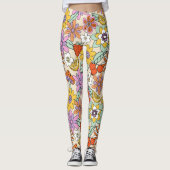 Groovy 70er Blume Power ID929 Leggings (Vorderseite)