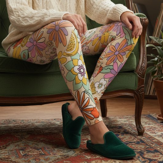 Groovy 70er Blume Power ID929 Leggings