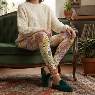 Groovy 70er Blume Power ID929 Leggings